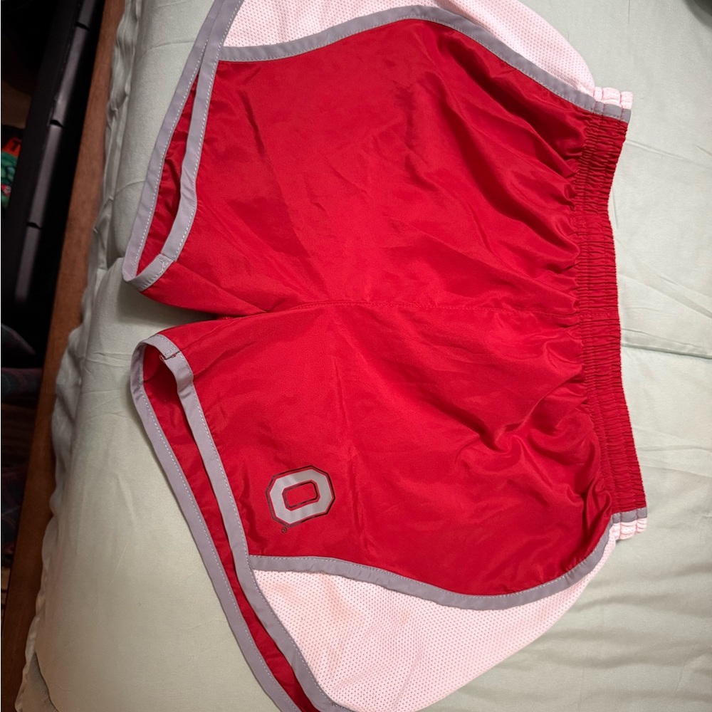 Red and White Women's Ohio state Athletic Shorts